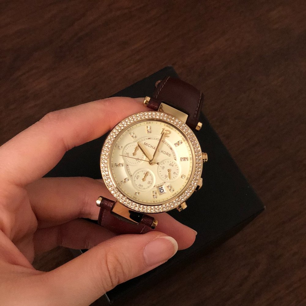 Michael Kors watch - Parker with leather strap